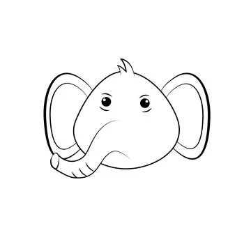 Cute Elephant Sitting Vector Icon Illustration Stock Illustration