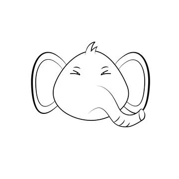 Cute Elephant Sitting Vector Icon Illustration Stock Illustration