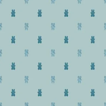 Cute elephant toy seamless pattern. Funny child playthings in doodle style. Stock Illustration