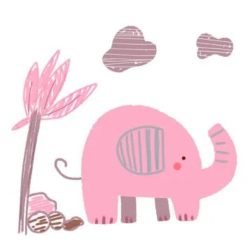 Cute elephant wallpaper Stock Illustration