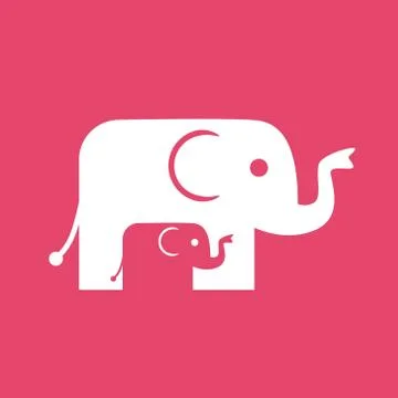 Cute Elephants Stock Illustration