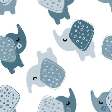 Cute elephants Stock Illustration