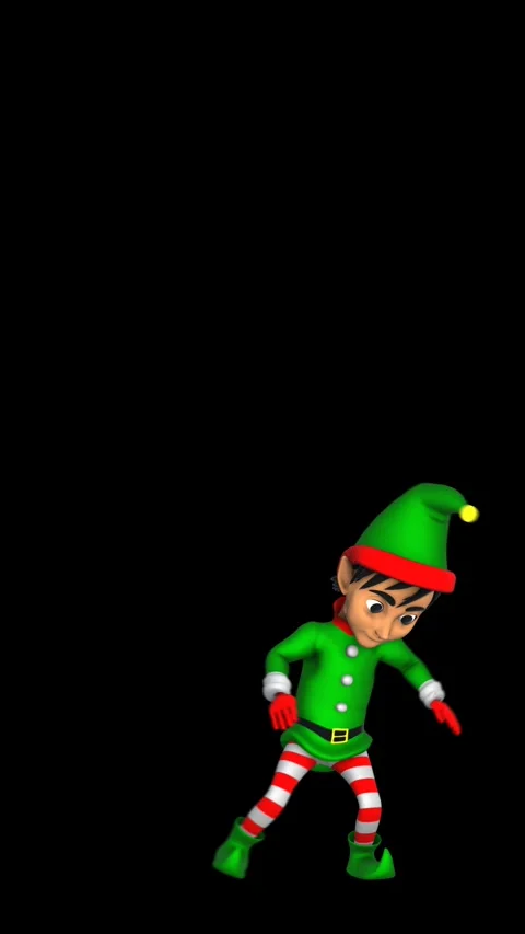 Cute Elf dancing salsa isolated with copy space. Seamless funny Christmas Vidéo 320267338