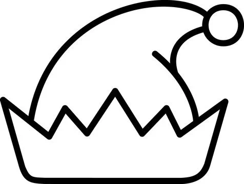 Cute elf hat holiday line icon Stock Illustration