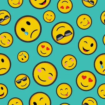 Cute emoji designs Seamless pattern Stock Illustration