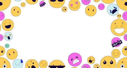 Cute emojis decorative frame copy-space Illustrazione stock