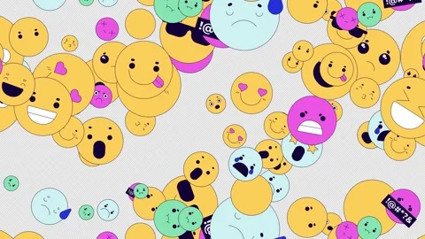 Cute emojis falling effect video overlay Stock Footage 333107731