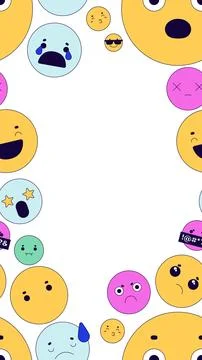 Cute emojis vertical frame copy-space Stock Illustration