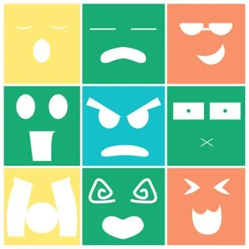 Cute Emoticon Set Stockillustratie