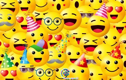 Cute emoticons web bg Stock Illustration