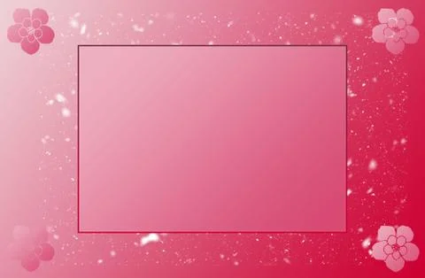 Cute Empty Flower Photo Frame With Particles Red Gradient Background Stock Illustration