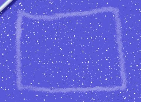 Cute Empty Flower Photo Frame With Particles Blue Gradient Background Stock Illustration