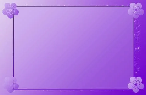 Cute Empty Flower Photo Frame With Particles Blue Gradient Background Stock Illustration