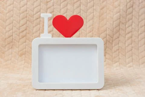 Cute empty white frame without photo Stock-Fotos