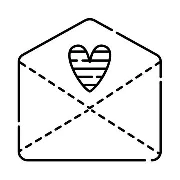 Cute envelope line icon Stock Illustration