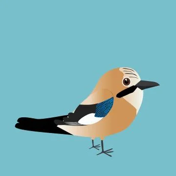 Cute Eurasian jay Illustrazione stock