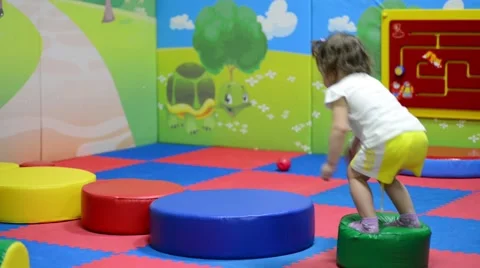 Cute excited kid jumping Stock Footage 56876787