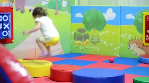 Cute excited kid jumping Stock Footage 56876867