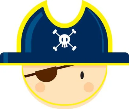 Cute Eyepatch Pirate Face Stock-Illustration