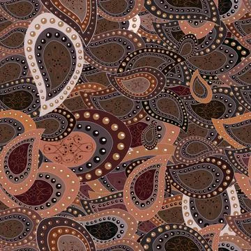 Cute fabric pattern. Elements gray, neutral and brown on colors. Vector illustra Stock Illustration