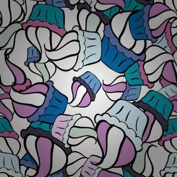 Cute fabric pattern. Vector illustration. Elements white, black and neutral on c Illustrazione stock