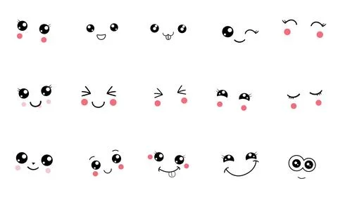 Cute face elemants smile expression face イラスト素材