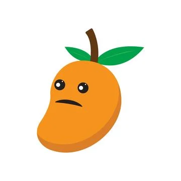 Cute face fruit icon vector Stock Illustration