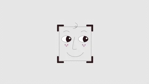 Cute face ID recognition frame outline 2D object animation Stock Footage 330102893