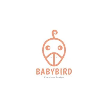 Cute face line head bird baby logo symbol icon vector graphic design illust.. Stock Illustration