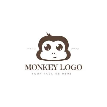 Cute face little monkey logo design icon illustration Stock Illustration
