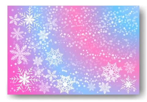 Cute falling snow flakes illustration. Wintertime speck frozen granules Illustrazione stock
