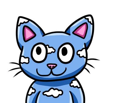 Cute Fantasy Cloud Cat Stock Illustration