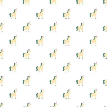 Cute fantasy unicorn pattern repeating background イラスト素材