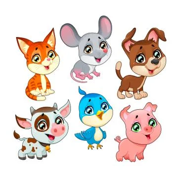 Cute farm animals Stock-Illustration