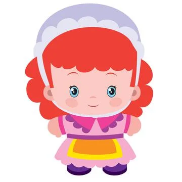 Cute farmer in a cap, flat, isolated object on white background, vector illus Illustrazione stock