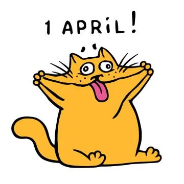 Cute fat orange cat stretched cheeks and shows tongue. Vector Illustration. Stock Illustration