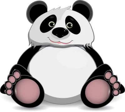 Cute fat panda Stock Illustration