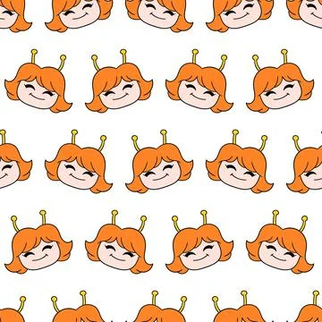 Cute female seamless pattern textile print. repeat pattern background design Stock Illustration