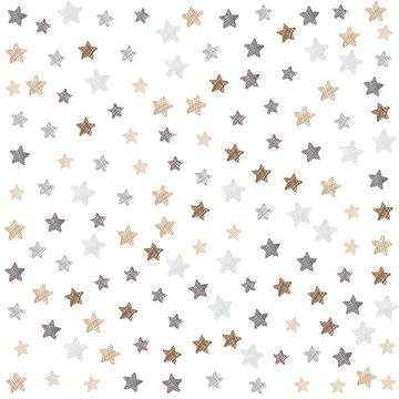 Cute festive background with gold falling stars. Holiday seamless pattern Illustrazione stock