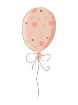 Cute festive balloons with patterns, isolated on a white background. Flat v.. Stock Illustration