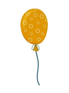 Cute festive balloons with patterns, isolated on a white background. Flat v.. Stock Illustration