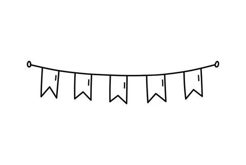 Cute festive bunting for a party isolated on white background Stock Illustration