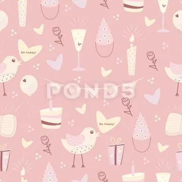Cute festive seamless pattern 스톡 일러스트