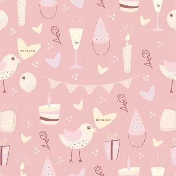 Cute festive seamless pattern Stock Illustration
