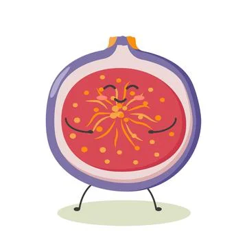 Cute figs in the style of kawaii Stock Illustration