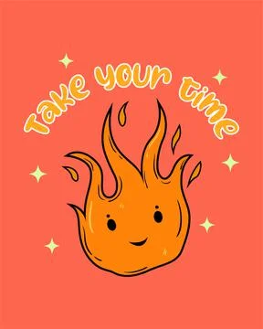 Cute fire character vector design Stock Illustration