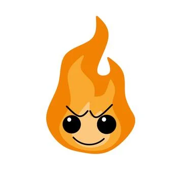 Cute fire characters with different facial features. Illustrazione stock