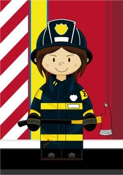 Cute Fireman - Firefighter Stock-Illustration