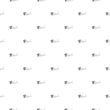 Cute Fish bones Seamless pattern. Cartoon Fish skeleton, background. Vector.. Stock Illustration