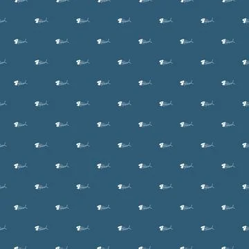 Cute Fish bones Seamless pattern. Cartoon Fish skeleton, background. Vector.. Stock Illustration